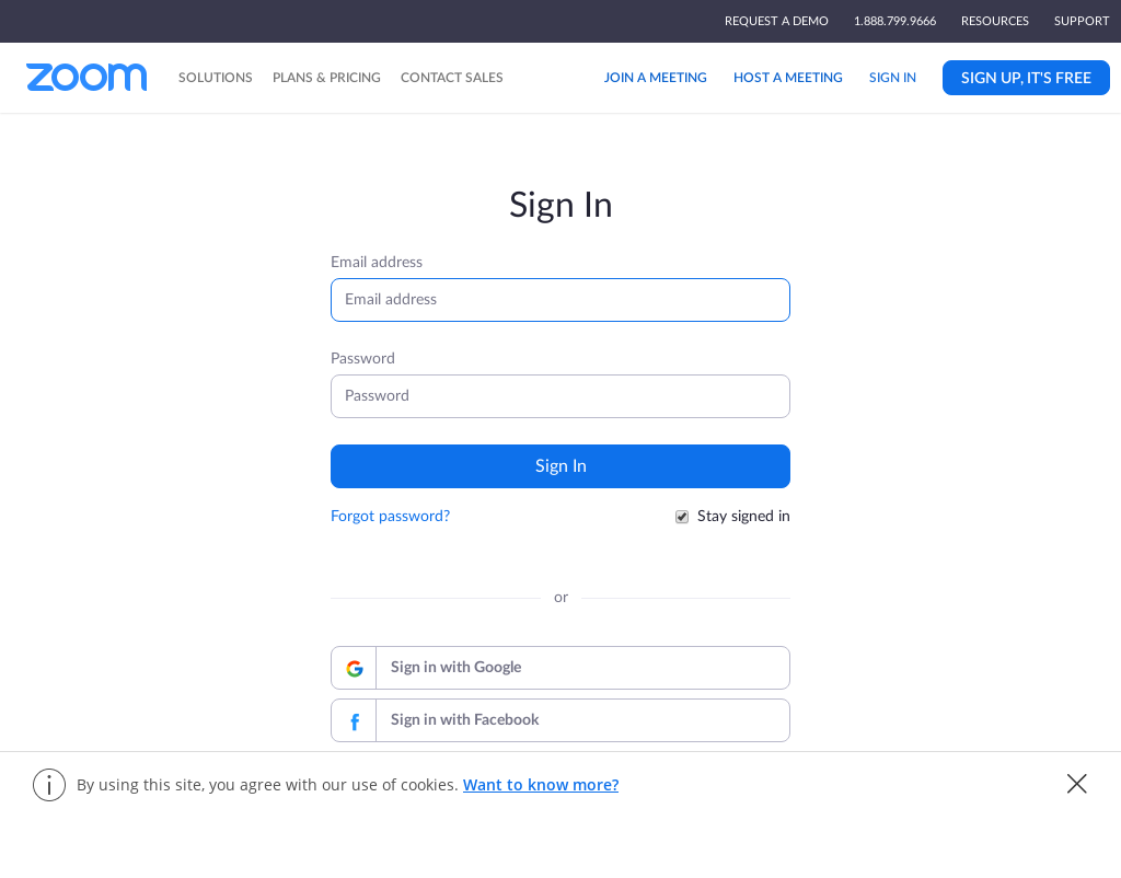 Example Zoom phishing site